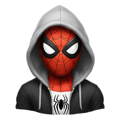 Black Spider-Man with hoodie sticker