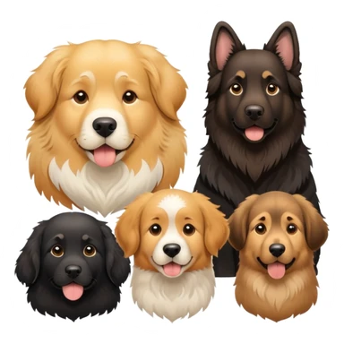 Landseer Newfoundland, golden retriever and German shepherd  sticker