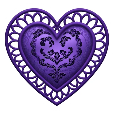 black and purple lace heart sticker