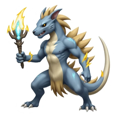 Marowak-Manectric-Electrike-Fakémon-hybrid-creature (full body)  sticker