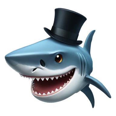 Shark with a top hat sticker
