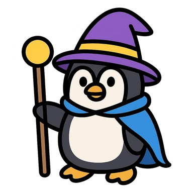 penguin wizard sticker