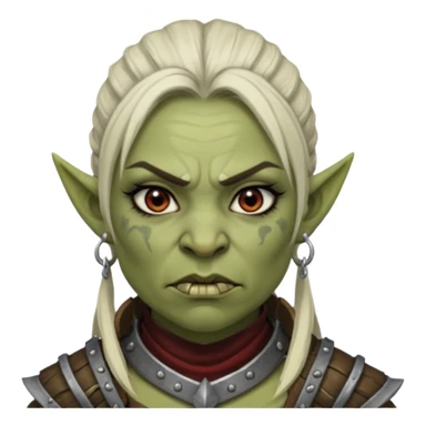 ESO female orc warrior with lashes and earrings sticker