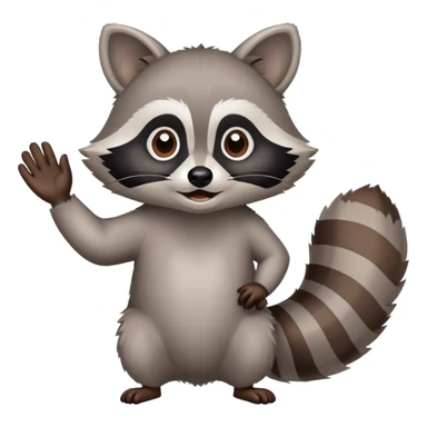 raccoon waving enthusiastically sticker