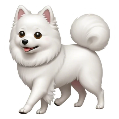 Japanese spitz dog walking  sticker