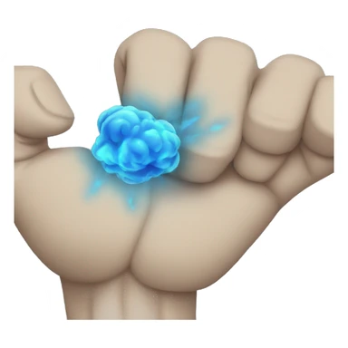 Fist covered in blue fire sticker