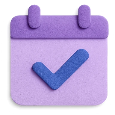 "Schedule clear", no text, with the colors: Primary Purple:  #8B5CF6
  Light Purple:    #A78BFA sticker