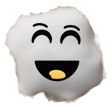 Happy face emoji next to a pile of salt  sticker