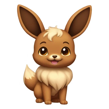 Brown Cookie-themed Eevee with chocolate chips patterns full body sticker