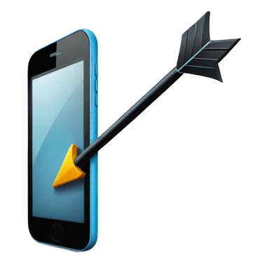 mobile with arrow coming out sticker