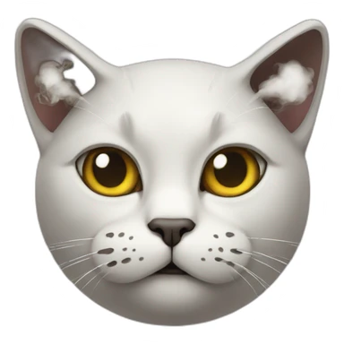 cat with a hate smoking sticker