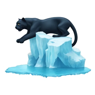 panther shaped iceberg sticker