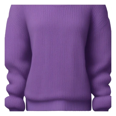 Purple cropped oversize wool sweater, isolated sticker