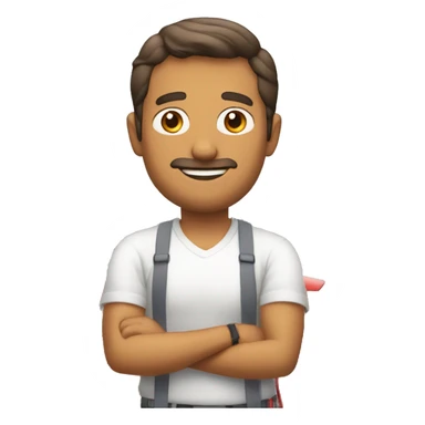 padre español con pelo castaño, conduce el coche para llevar a su familia de vacaciones sticker