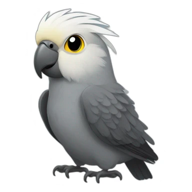 dark grey cockatiel sticker