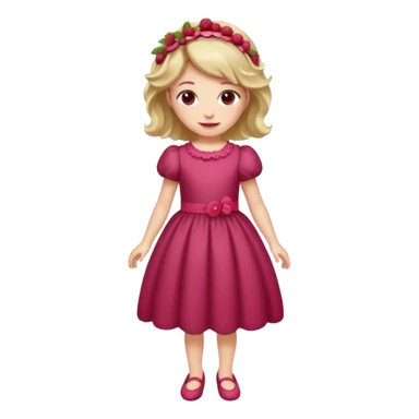 Raspberry torte human girl full body and legs with a raspberry barrette on her hair without a cake sticker