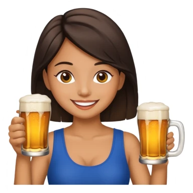Morena bebiendo cerveza sticker