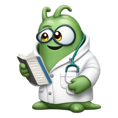 Slug learning to be a doctor sticker
