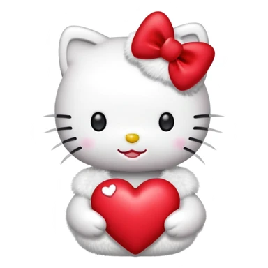 hello kitty with heart sticker