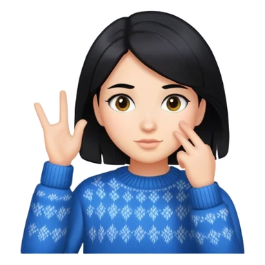 Girl with black hair and Sweater weatherman  sticker