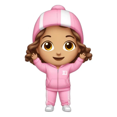 dancing-brown-haired-white-girl-pink-oversize-tracksuit sticker