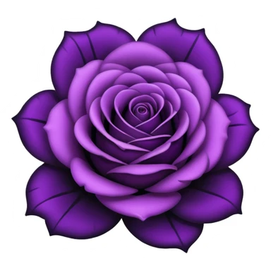 goth rose emoji with black petals and purple highlights sticker