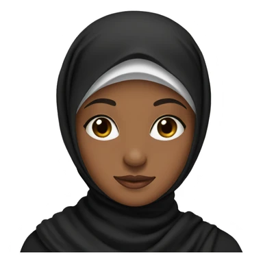 Muslim girl wearing black hijab sticker