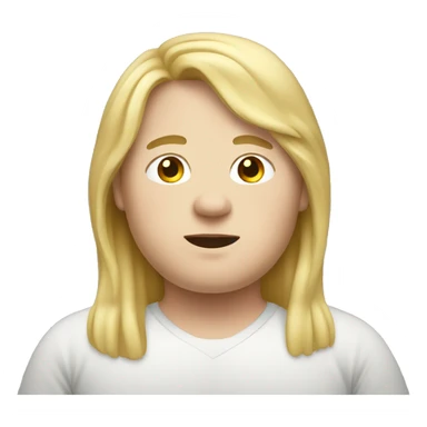 Obese, young male, long blonde hair sticker