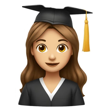 NIÑA PELO MARRON LARGO, CON ANTEOJOS Y GORRO DE GRADUACION  sticker