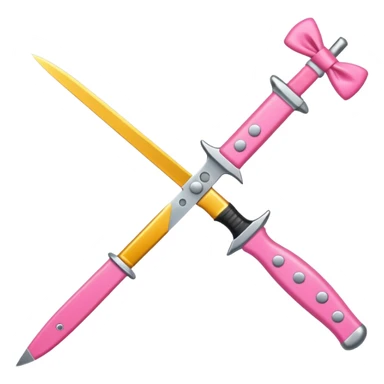 Pink bow knife sticker