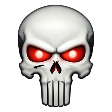 Punisher skull with glowing red eyes sticker