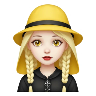 gothic girl with yellow hat sticker