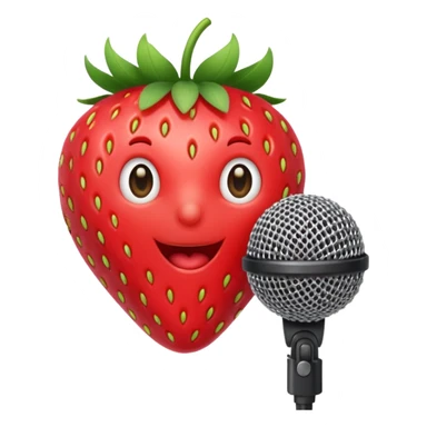 strawberry front the mic sticker