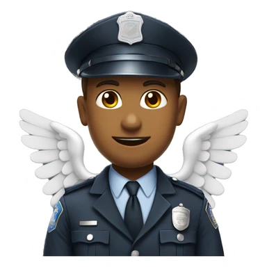 Police man with angel wings  sticker