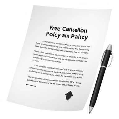 free cancellation policy sticker