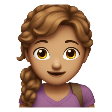 Brown haired girl blushing  sticker