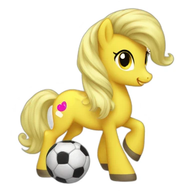 Yellow my little pony with soccer ball sticker