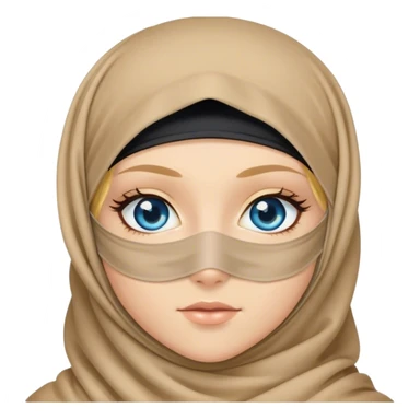 Blond girl blue eyes wearing niqab long eyelashes  sticker