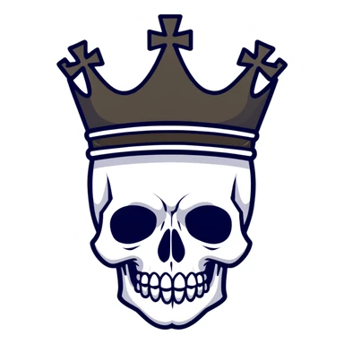 red and black skull with crown sticker
