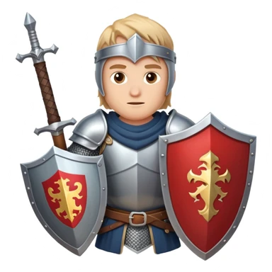 Brave knight on a quest with shield and sword sticker