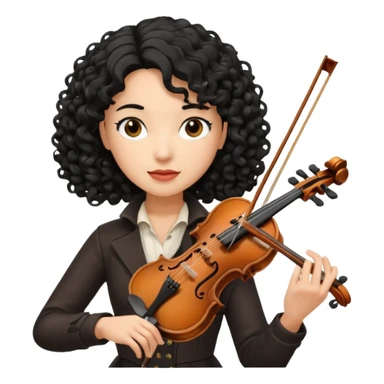 CURLY BLACK  HAIR  FEMALE VIOLINIST sticker