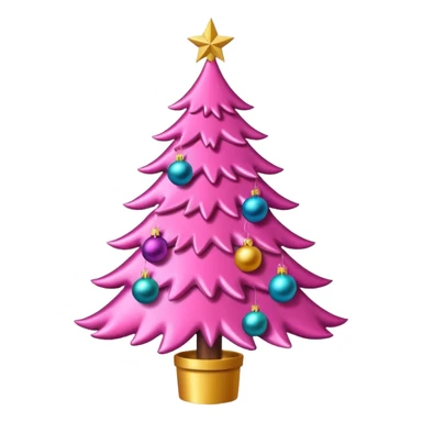 Pink Christmas tree sticker