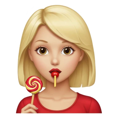 A xxx naked blonde female sucking on a lollipop seductively with nice tits sticker