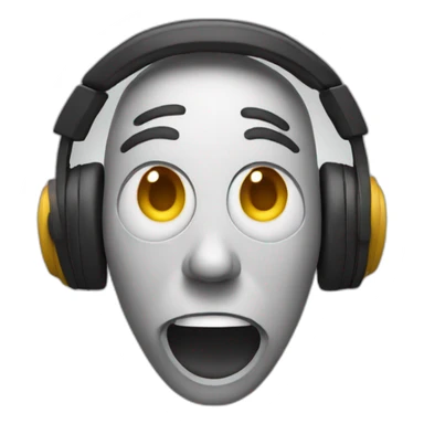 listening music crazy face sticker