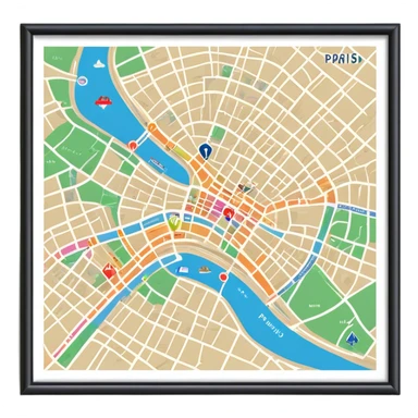 Paris tourist map sticker