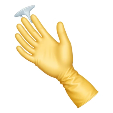 pulling on plastic glove sticker
