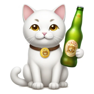 Korean cat holding beer sticker
