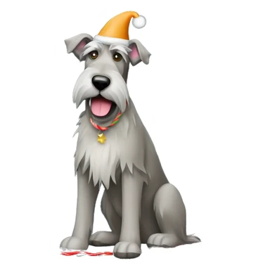  Irish wolfhound dog and christmas light strands around body sticker