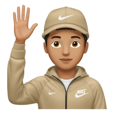 Ragazzo mulatto col cappello Nike e tuta Nike cha saluta sticker