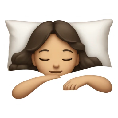 Brunette girl sleeping in the bed sticker
